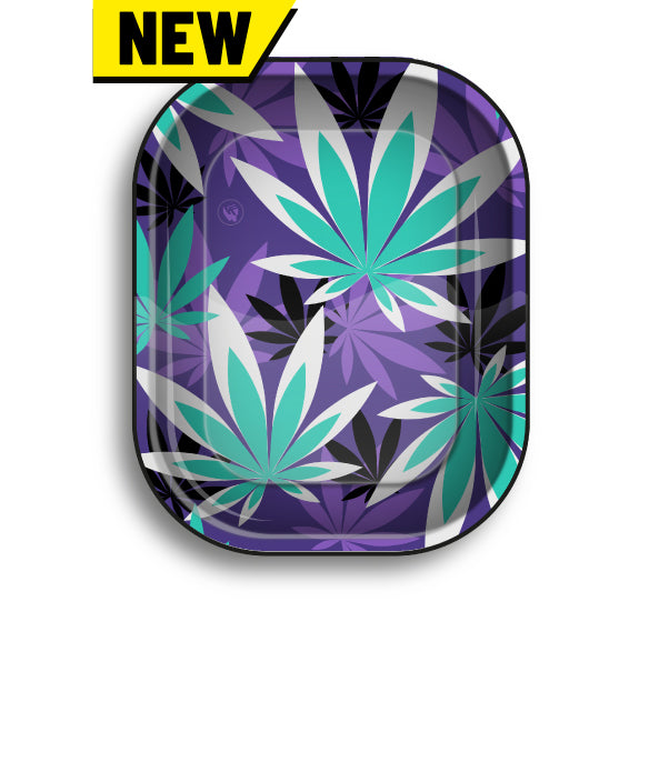 Premium Mixing Rolling Tray | Motiv Blue Leaves | by Fire Flow Clipper Designer