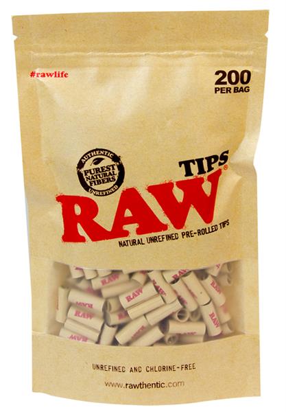 RAW PREROLLED Filtertips, 6mm, 200er Beutel