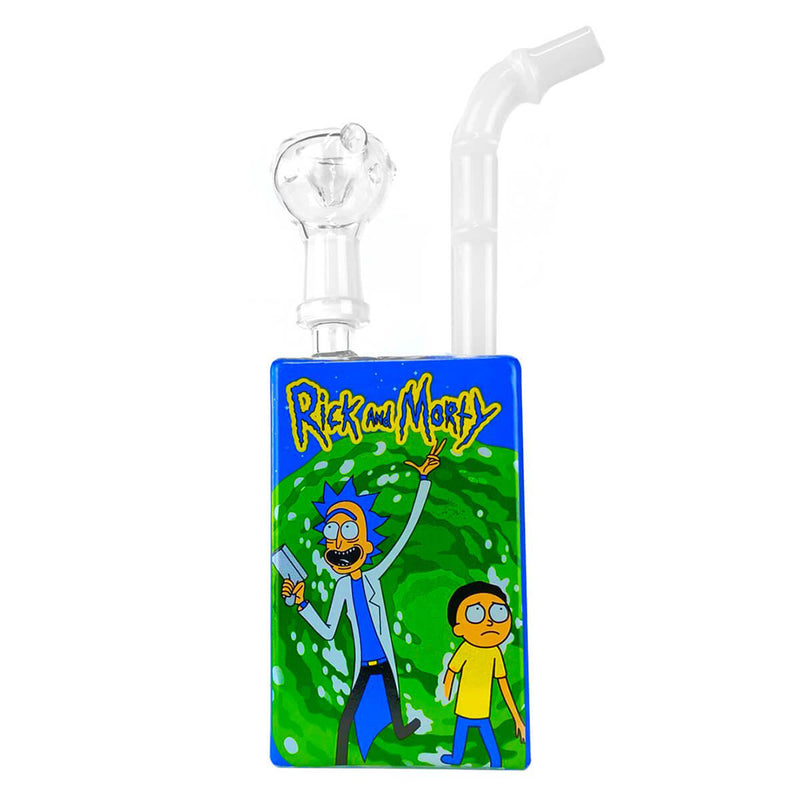 Juice Glass Bong Cartoon Characters Rick and Morty H. 19cm - Glaspfeife mit Siebe