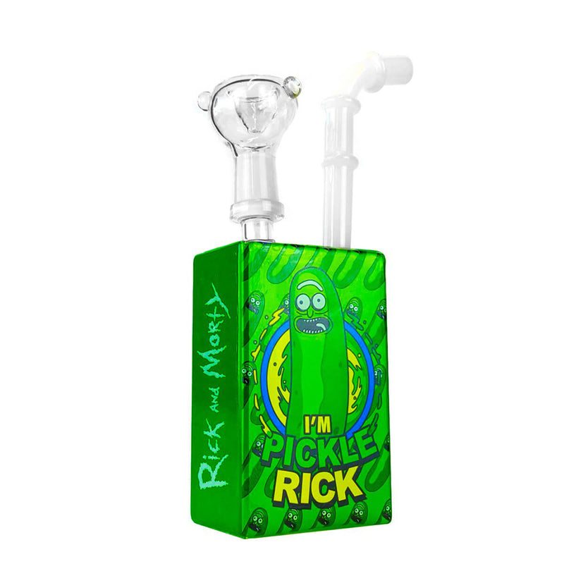 Juice Glass Bong Cartoon Rick and Morty Gurke H. 19cm - Glaspfeife mit Siebe