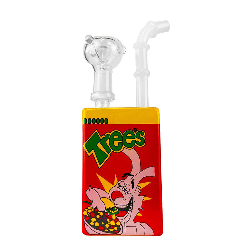 Juice Glass Bong Cartoon Rabbit Breakfast H. 19cm - Glaspfeife mit Siebe